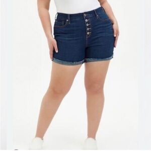 Torrid High Rise Button Fly Denim Short
